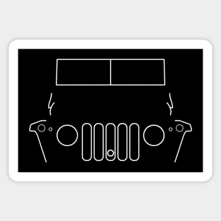 Austin Champ 1950s classic 4x4 car white outline graphic Sticker